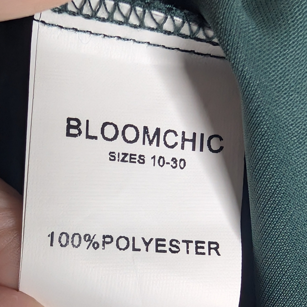 BloomChic Forest Green Button-Up Shirt, 22/24 (3X) - Picture 9 of 12